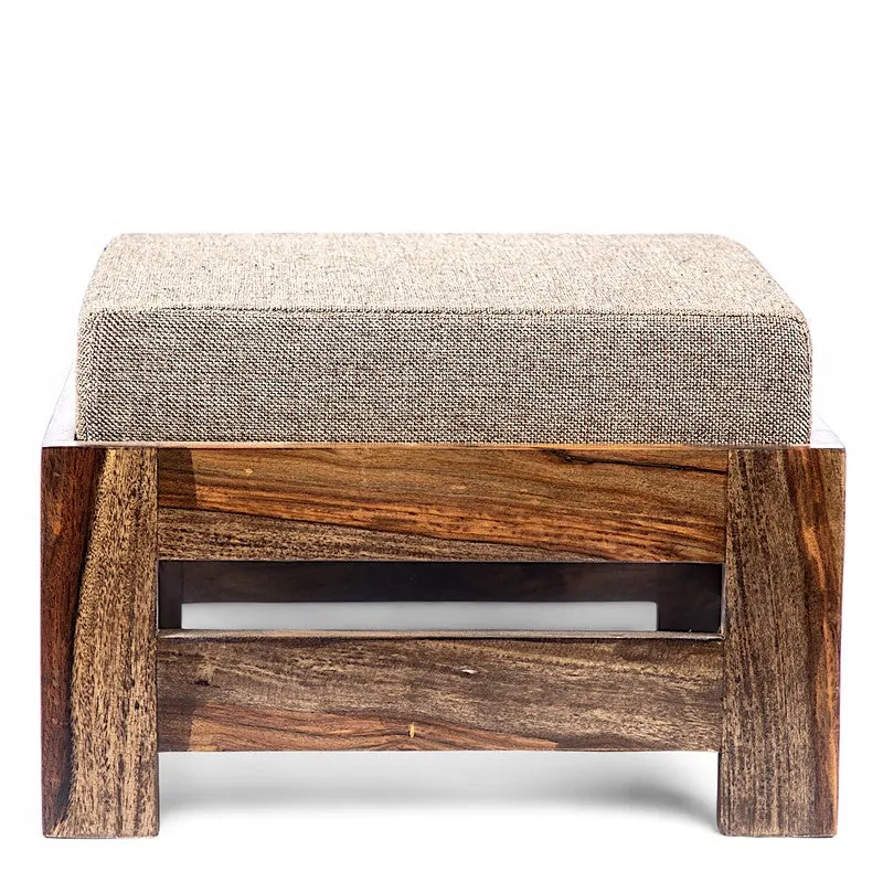 Lavro Sheesham Wooden Bench with Stool (Beige) - Two Piece Set media 4