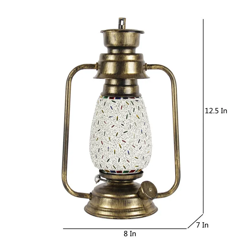 Siera Mosaic Lantern Iron & Glass Table Lamp - Multicolor media 7