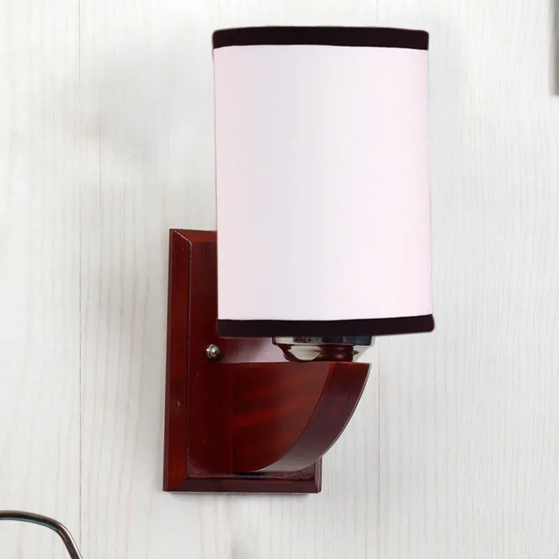 A La Mode Cylindrical Wooden Wall Lamp media 3