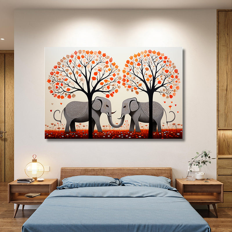 Lines Of Elephants Wall Art