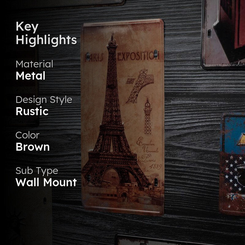 Eiffel Tower Metal Wall Accent media 2