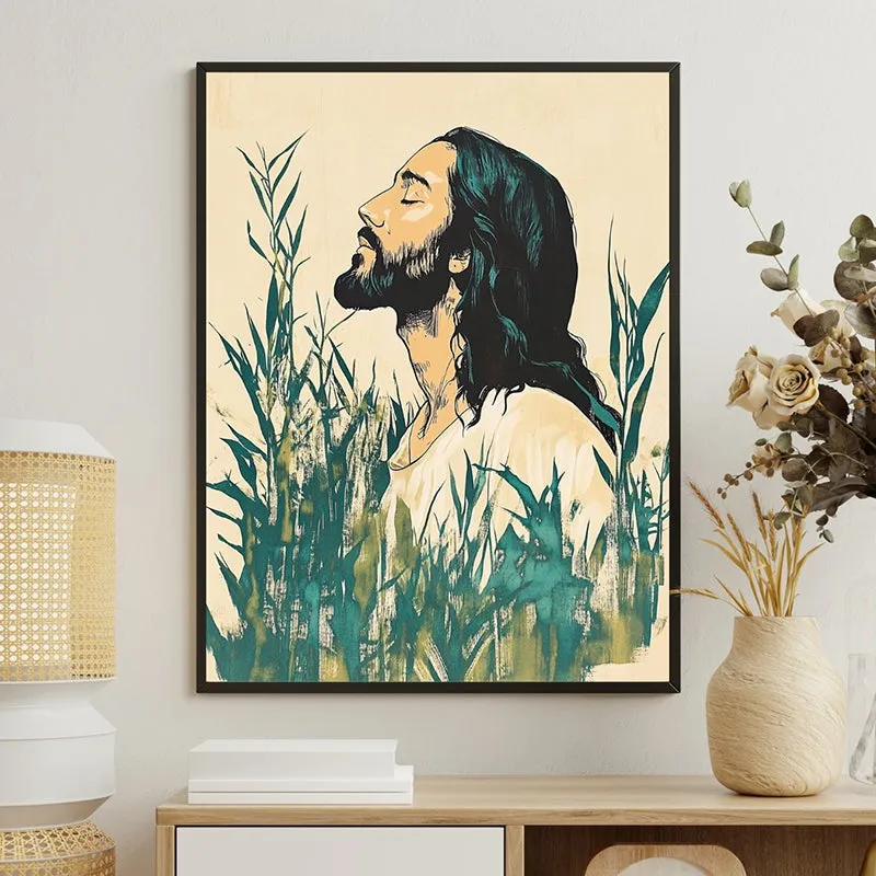 Contemplation Of Christ Wall Art With Resin Frame media 1