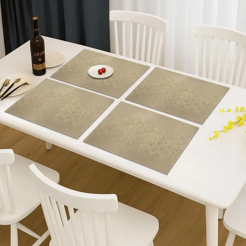 Averin Golden Rectangle PVC Table Mats - Set Of Four media 1