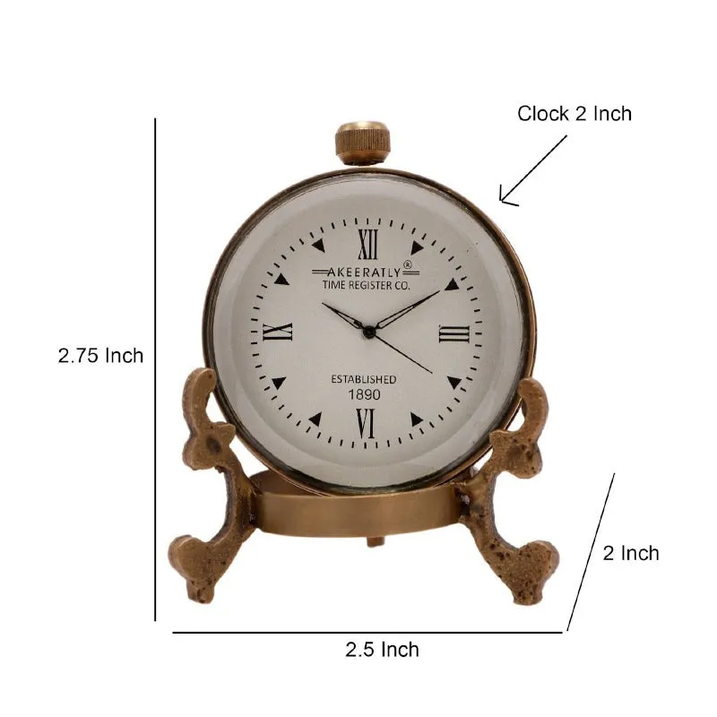 Houston Antique Brass Table Clock media 7