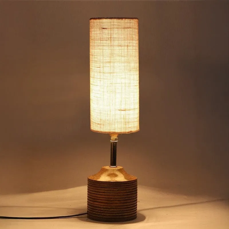 Woody Fabric Table Lamp - White,Brown media 7