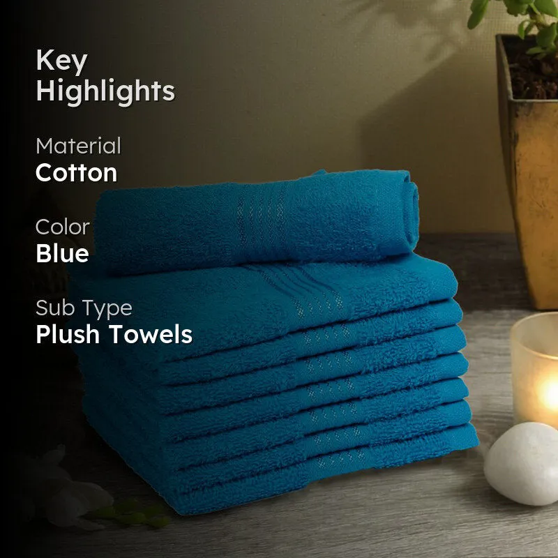 Eva Quick Dry Face Towel (Blue) - Set Of Eight media 2
