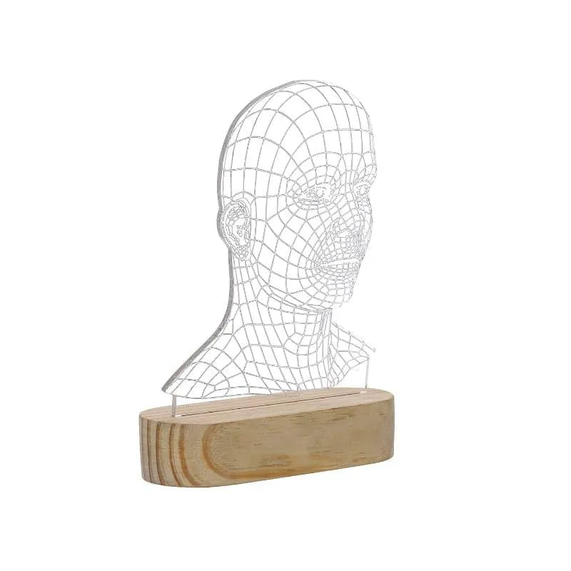 Human Face Luminance Acrylic LED Table Lamp - Brown media 3