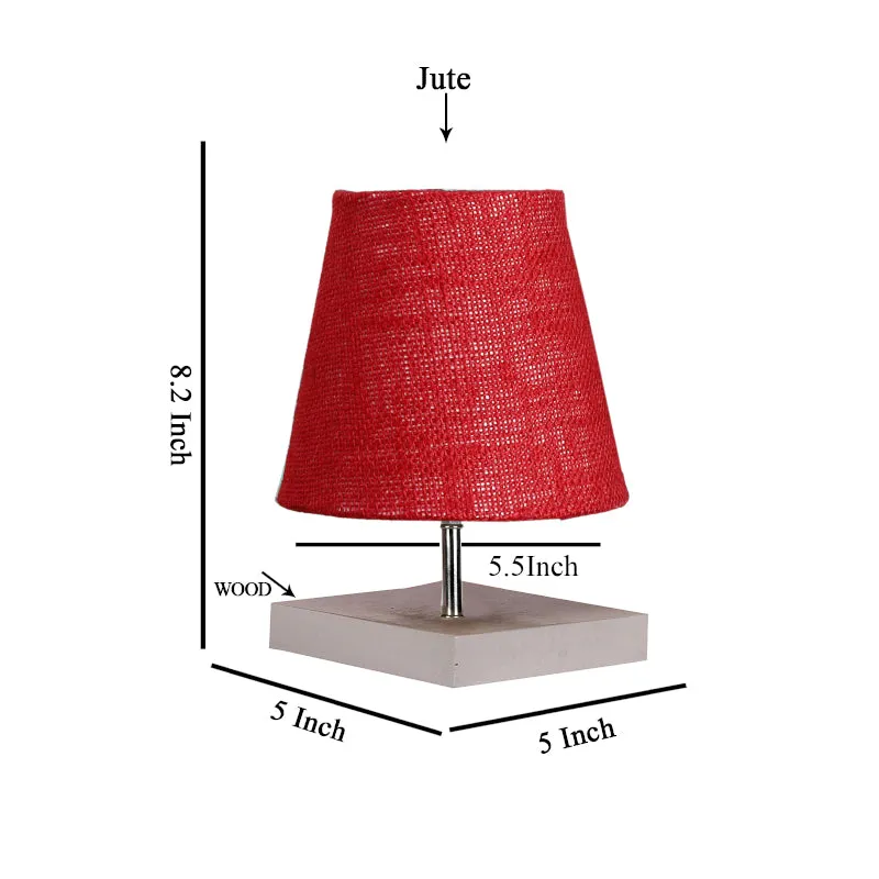 Alsa Jute Table Lamp - Maroon,White media 4