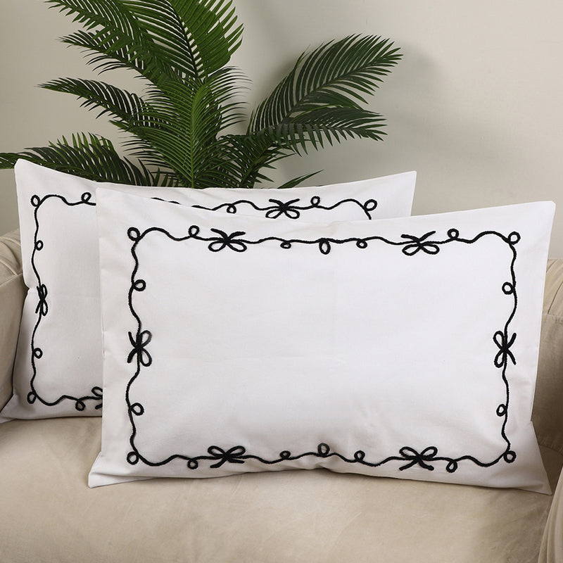 Vines & Bows Pillow Cover - Set Of Two