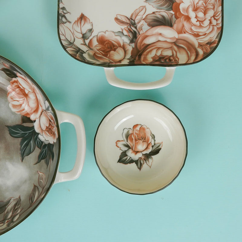 Maduva Floral Porcelain Serving Set - Four Piece Set media 6
