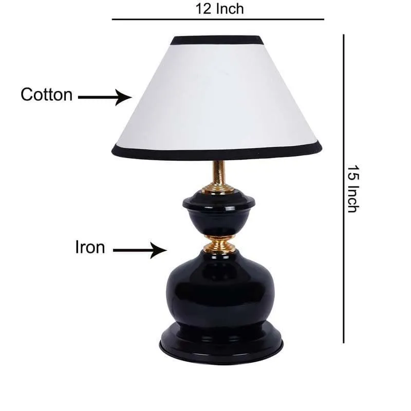 Curves Cotton Table Lamp - White,Black media 5