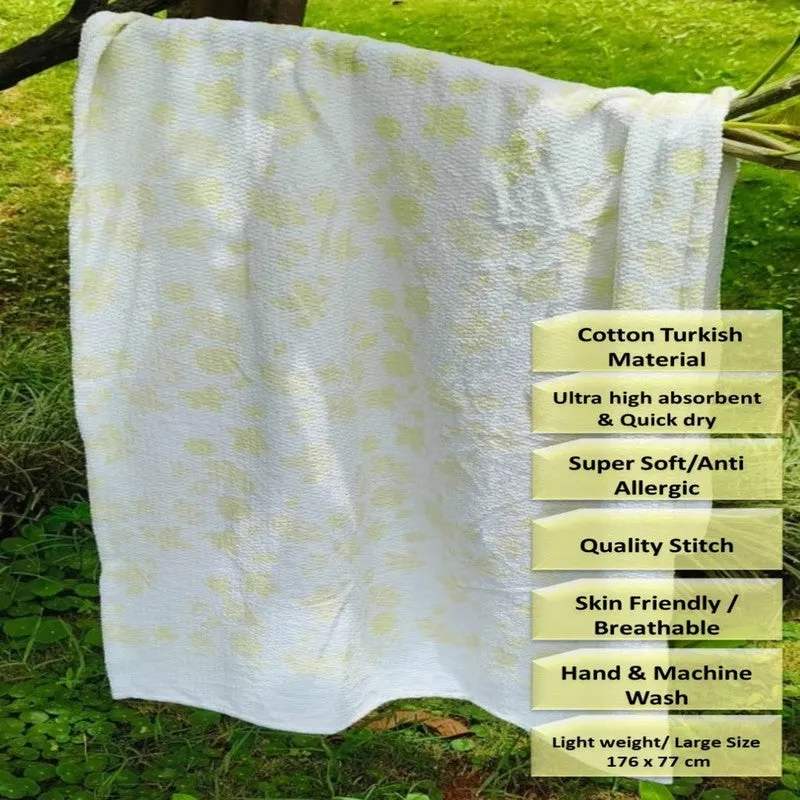 Petaline Floral Cotton Bath Towels - White media 7