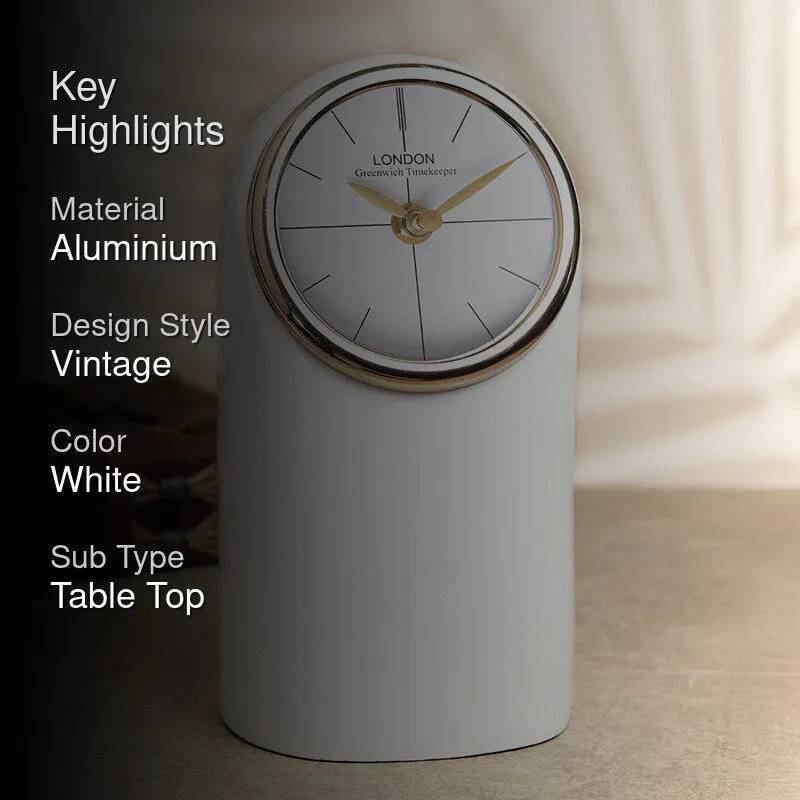 Lilt Analog Table Clock - White media 2