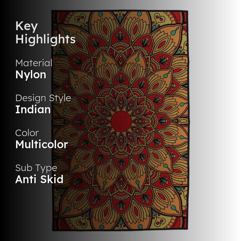 Fleur Mandalas Anti-Skid Carpet media 2