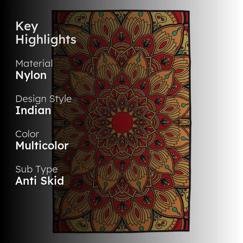 Fleur Mandalas Anti-Skid Carpet media 2