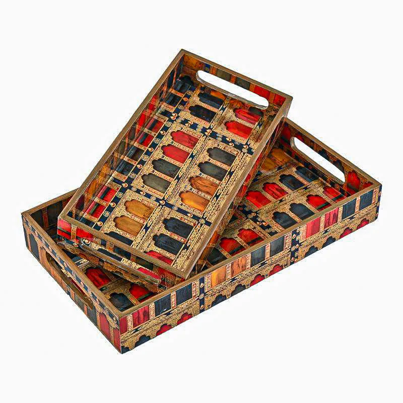 Rasdhara Wood Serving Tray (Medium & Small) - Set Of Two media 5
