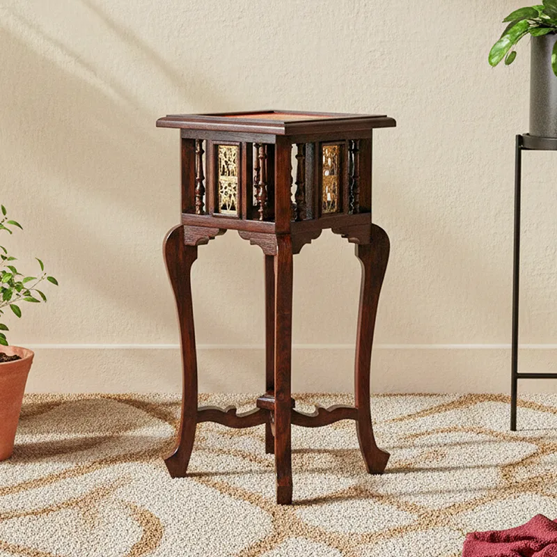 Shahi Teak Wood Side Table media 1
