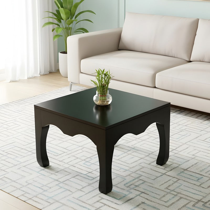 Rervon Sheesham Wooden Center Table - Black