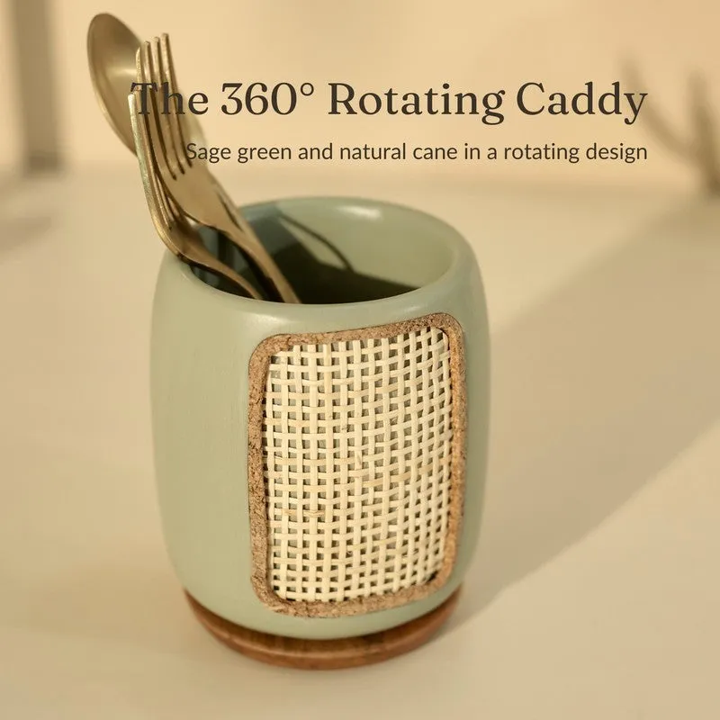 Jali Wooden Cutlery Holder media 7