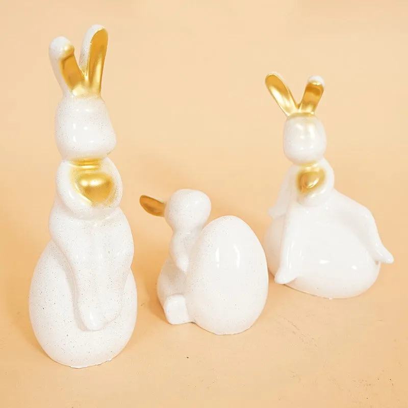 Elegant White Ceramic Swan Showpieces - Set Of Three media 7