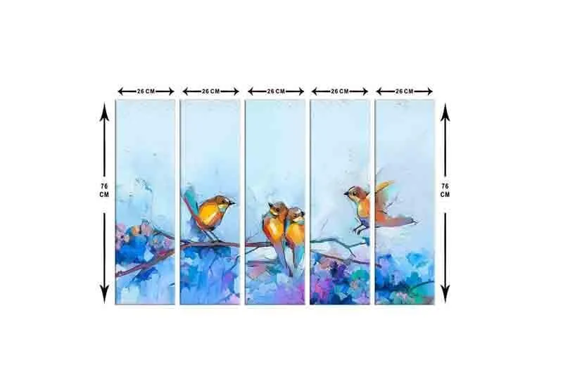 Bird Flock Wall Art - Five Piece Set media 7