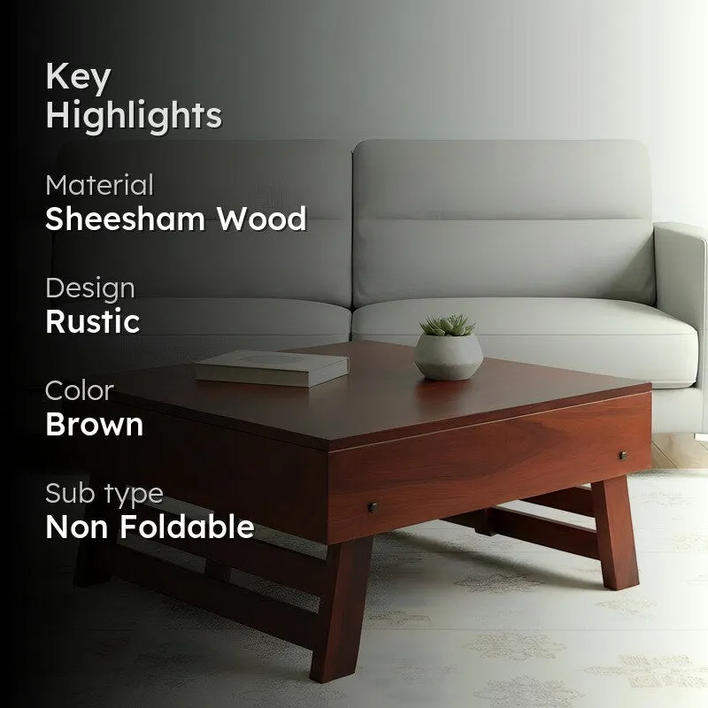Servo Sheesham Wooden Center Table - Deep Brown media 2