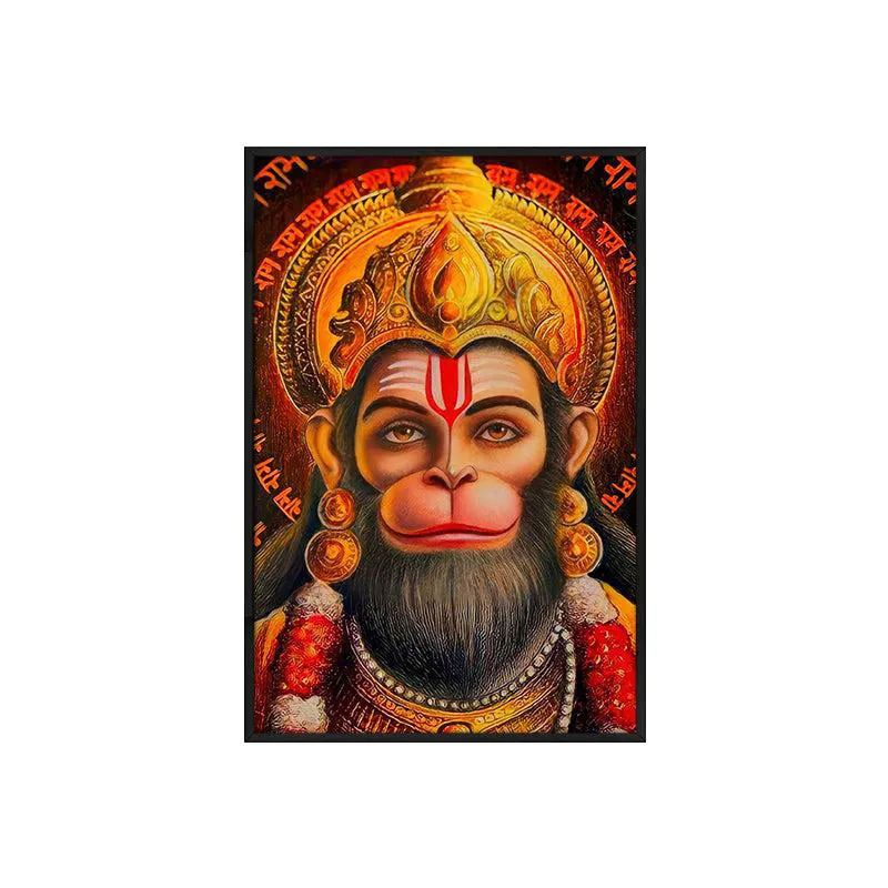 Hanuman's Gaze Wall Painting With Frame media 4