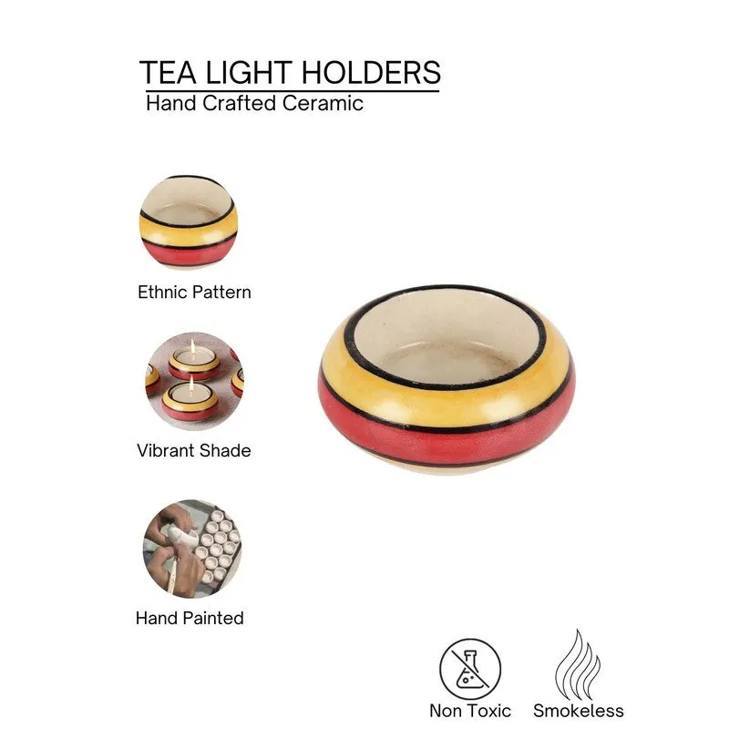 Shubh Deep Candle Holders Red,Yellow media 5