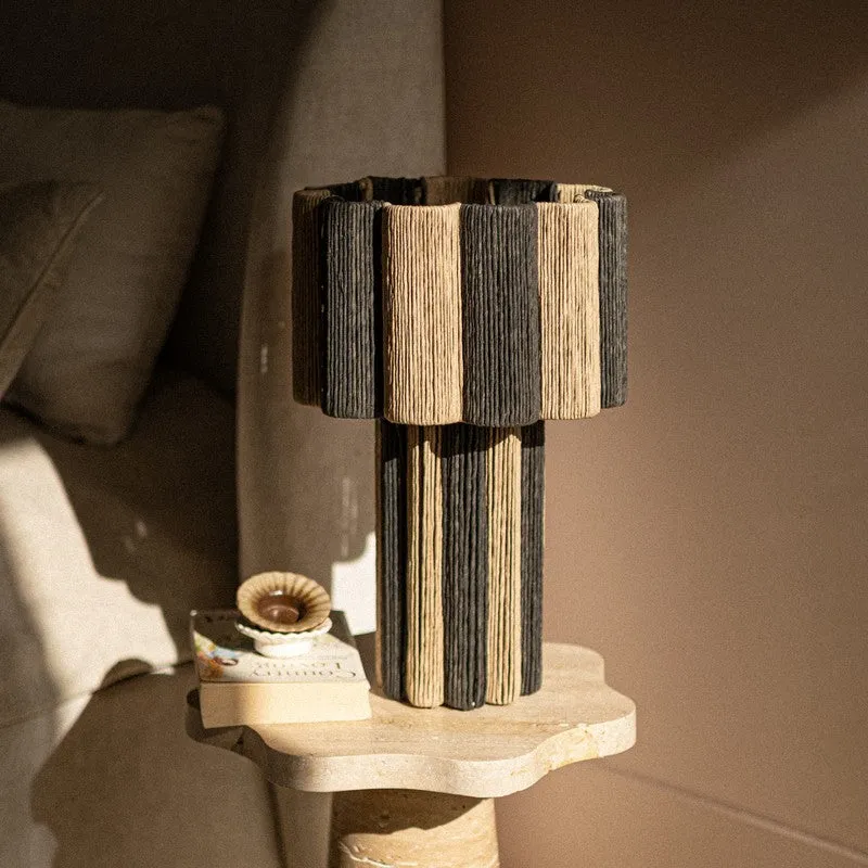 Orange Tree Kenji Mild Steel Table Lamp - Grey,Beige media 3