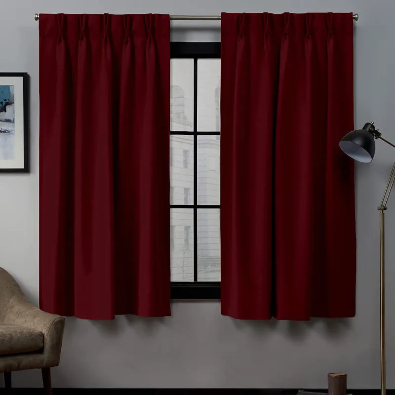 Imora Double Pinch Pleat Short Width Curtain - Burgundy media 3