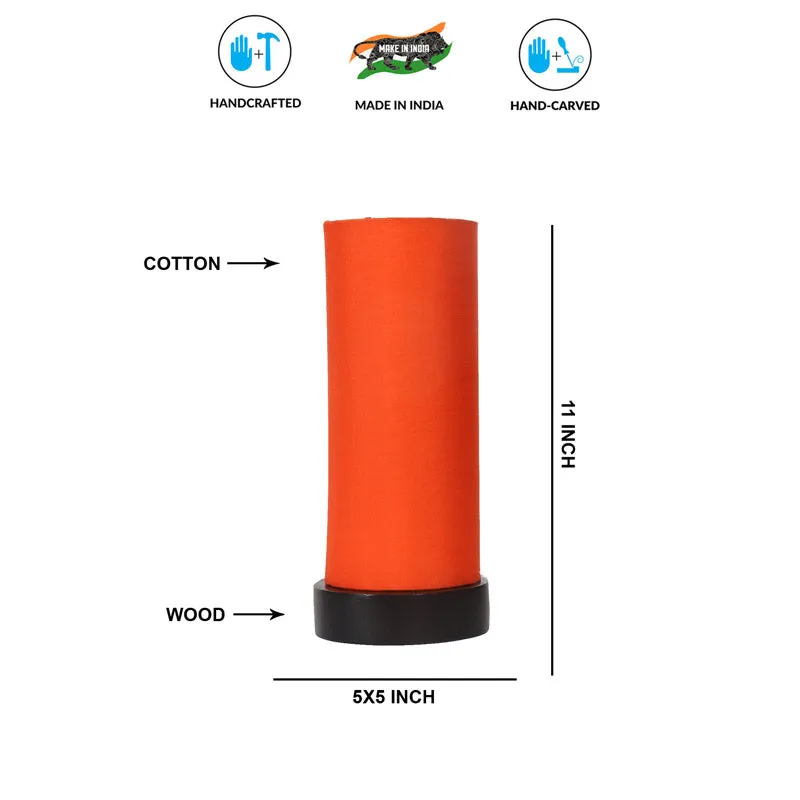 Mirza Tower Wooden Table Lamp - Orange,Black media 6