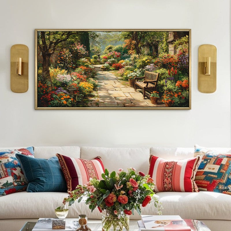 Green Haven Canvas Wall Painting With Frame