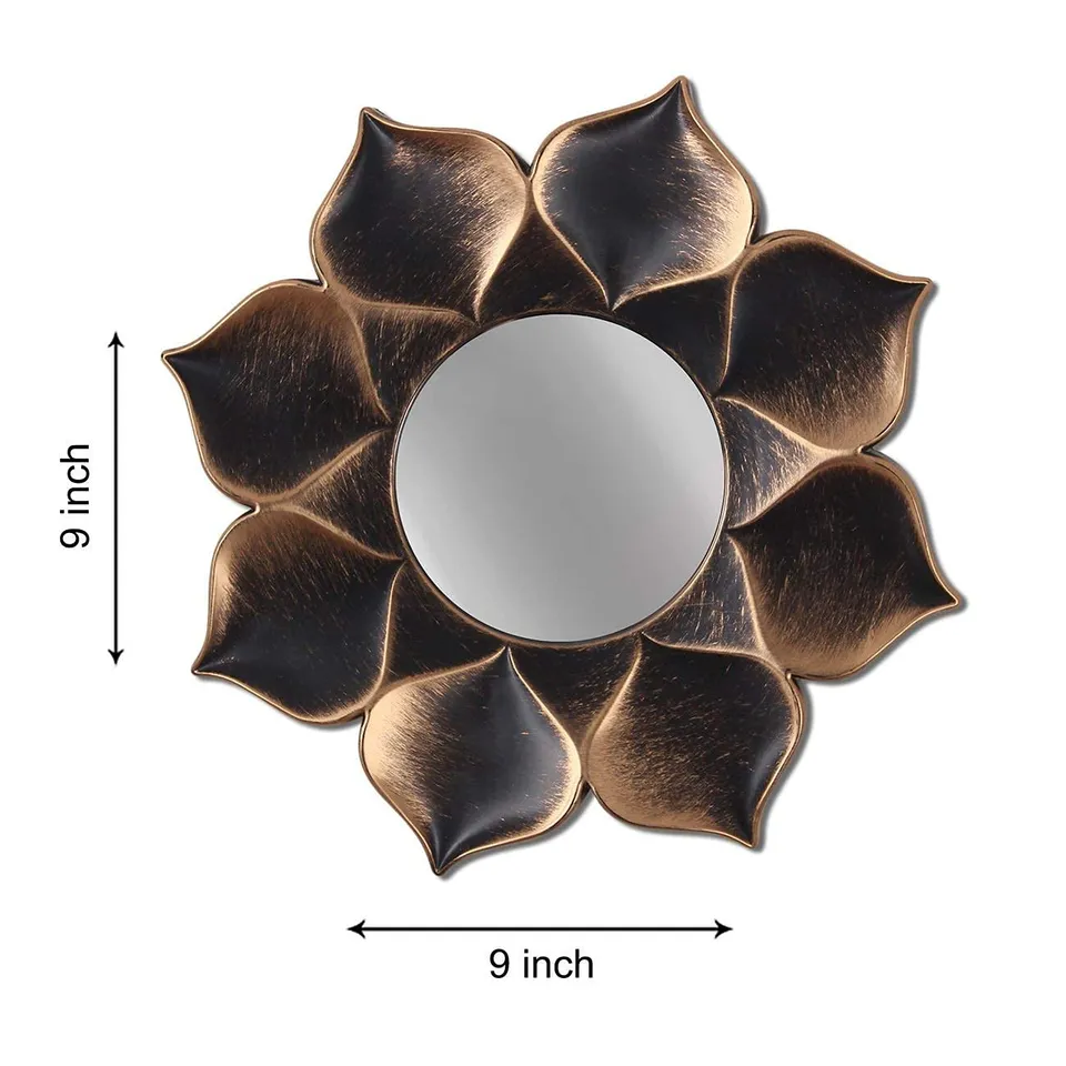 Lotus Bloom Wooden Wall Mirrors - Set Of Three media 4