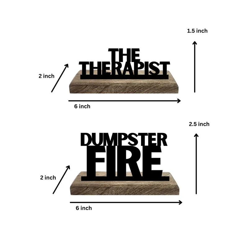 Dumpster Fire Typography Showpiece - Set Of Two media 5