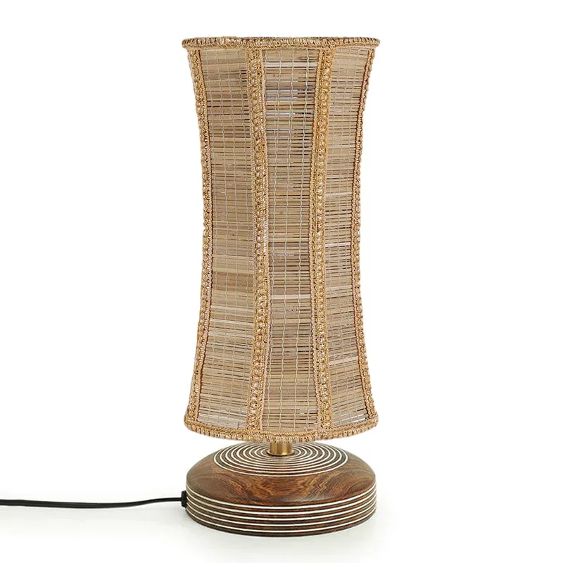 Savera Bamboo Reva Fabric Table Lamp - Beige,Brown media 6