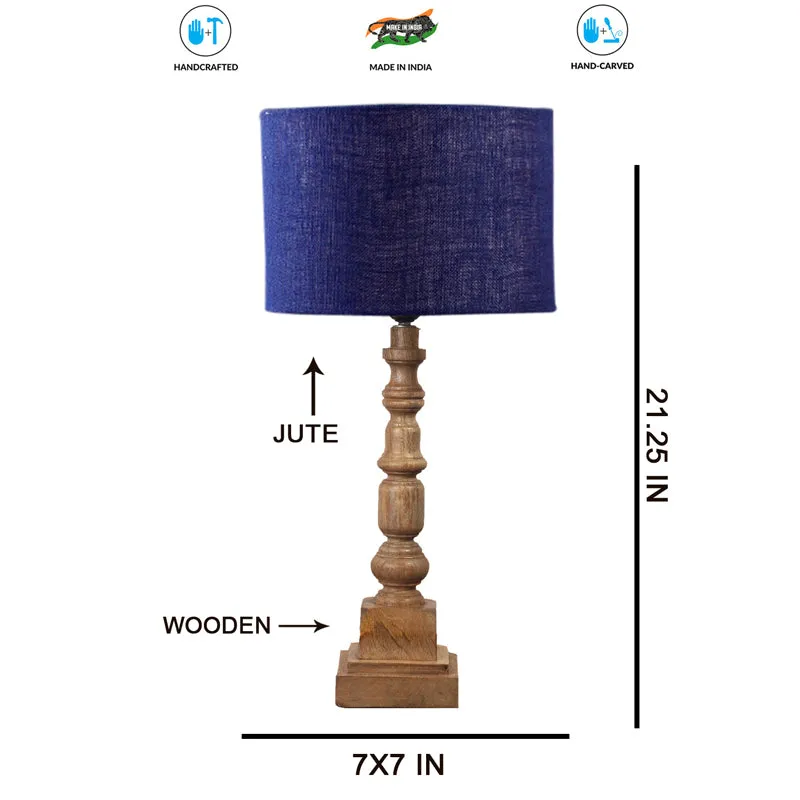 Sienna I Arbor Wooden Table Lamp - Blue,Brown media 7