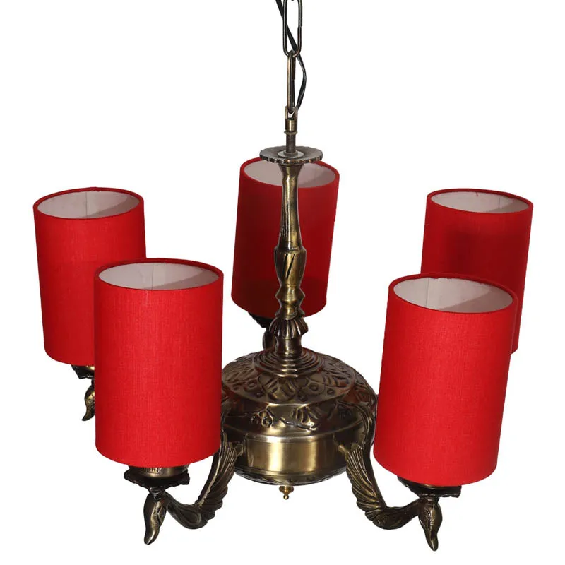 Akandha Cylindrical Golden Antique Ceiling Lamp media 4