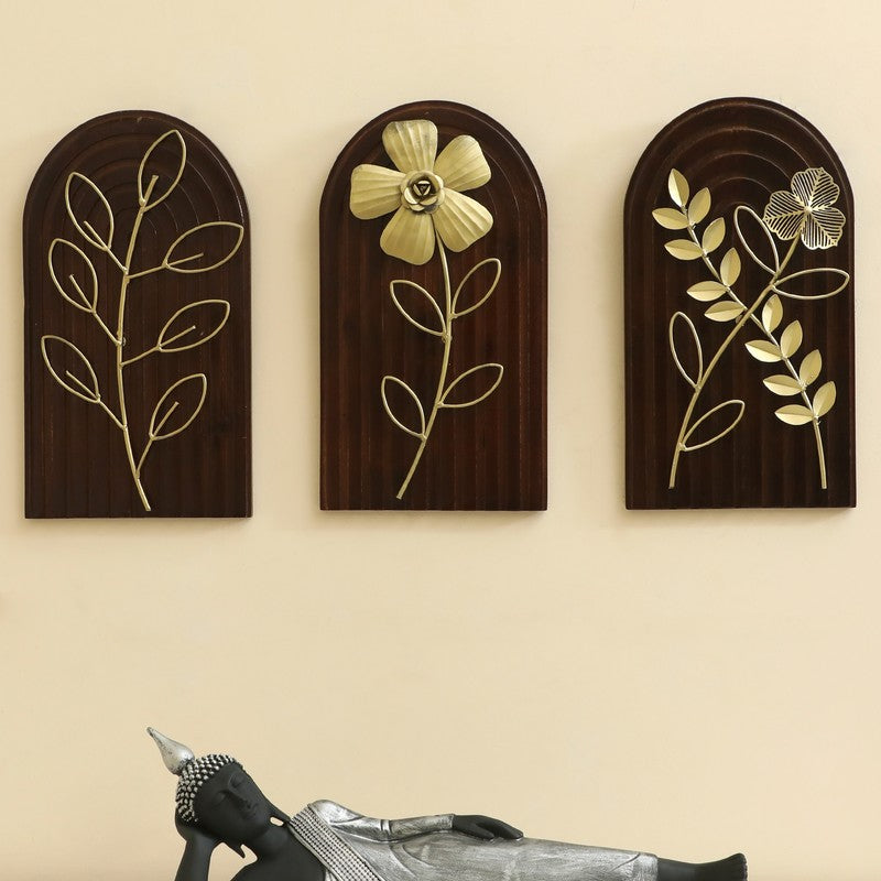 Arbor Botanica Metal & Wood Wall Accent - Set Of Three