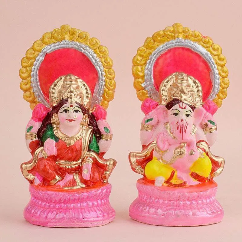 Blessed Union Lakshmi Ganesha Idol Set media 3