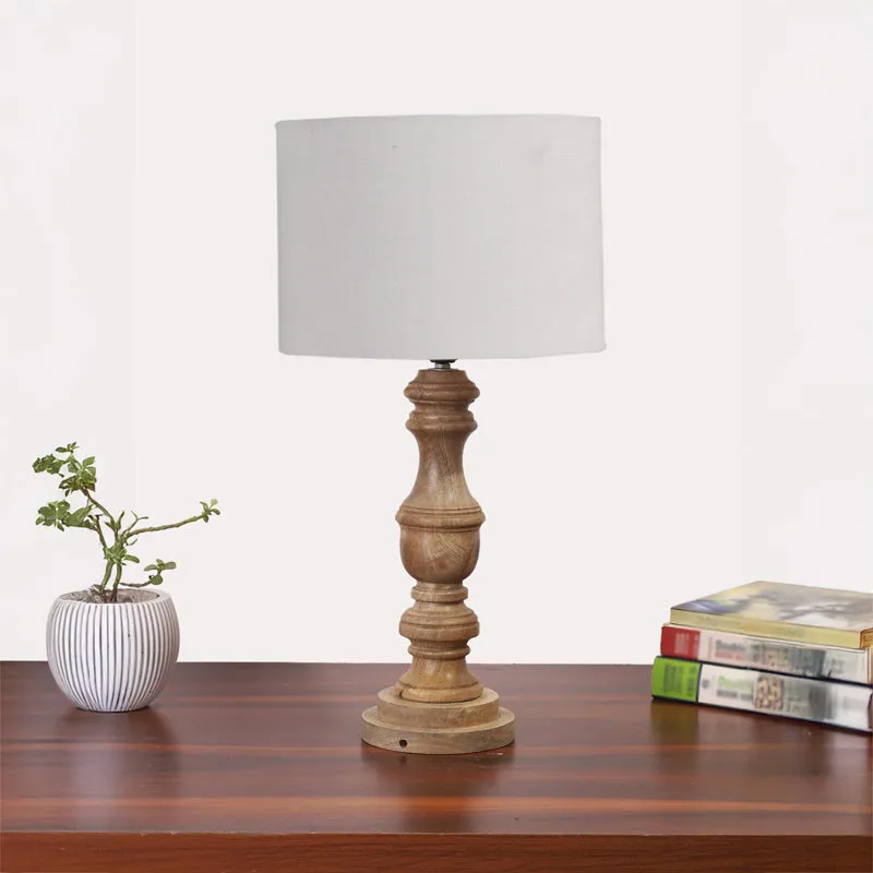 Cotin I Carve Wooden Table Lamp - Grey,Brown media 3