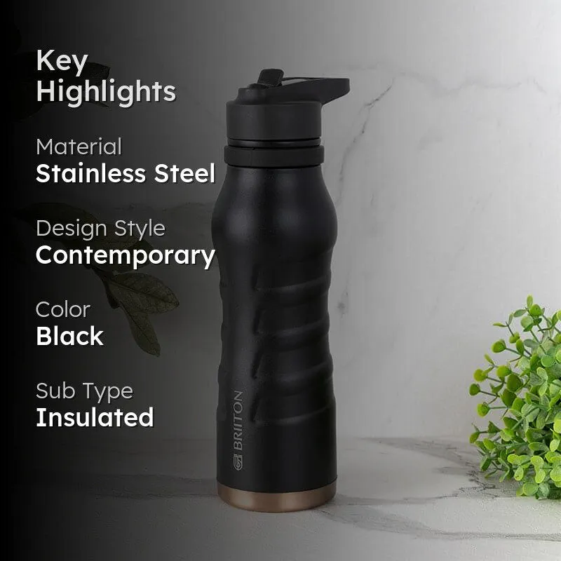 Epiquencher Hot & Cold Thermos Water Bottle (Black) - 750 mL media 2