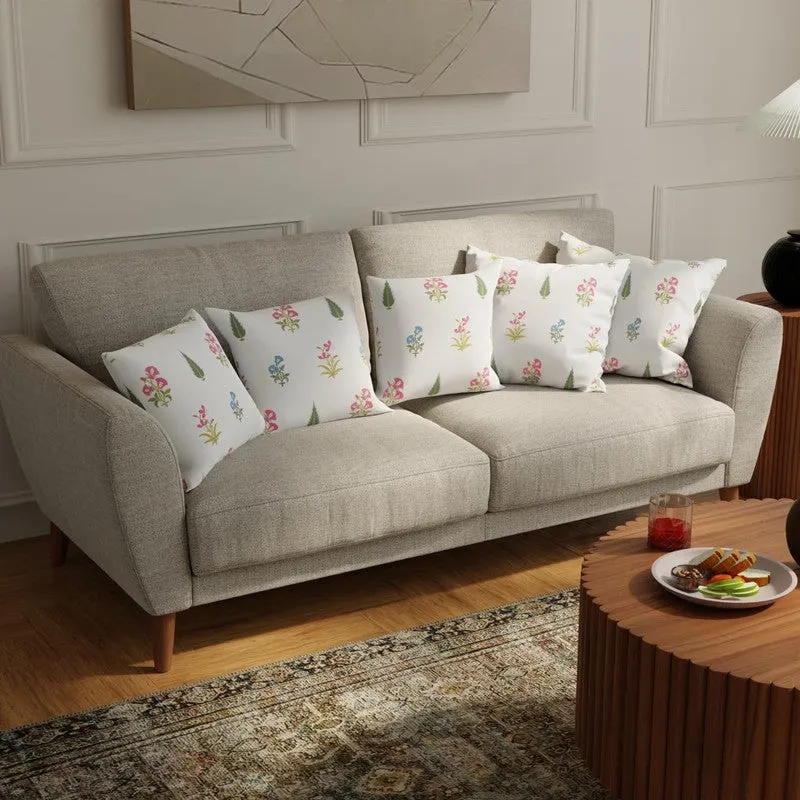 Urban Space Floral Multicolor Cotton Cushion Covers - Set Of Five media 3