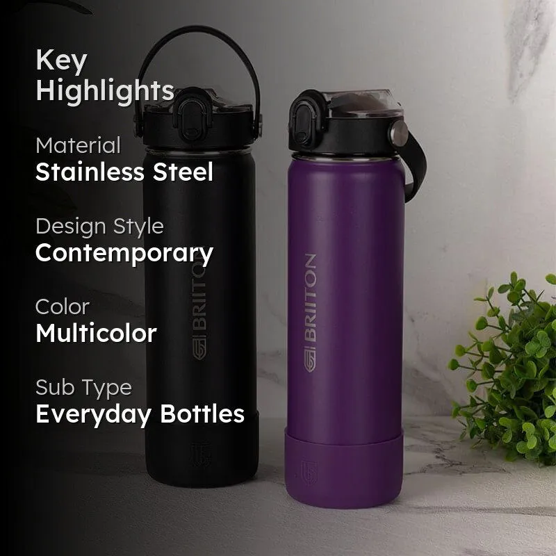 Sip Master Water Bottle (Black & Purple, 750 mL Each) - Set Of Two media 2