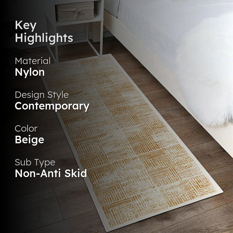 Merca Non-Anti Skid Nylon Runner Rug - Beige media 2
