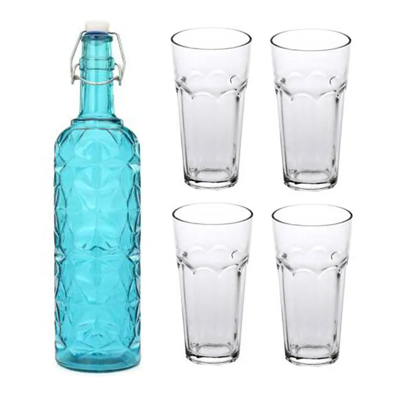 Hart 1000 mL Water Bottle With 300 mL Glasses - Five Piece Set media 1
