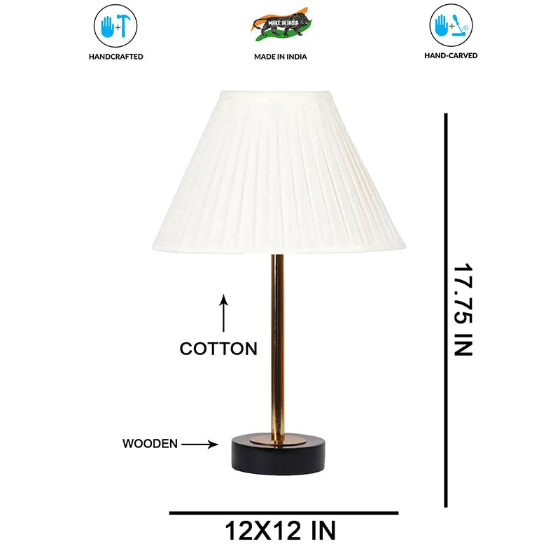 Pleatra Rodin Wooden Table Lamp - OffWhite,Gold,Black media 7