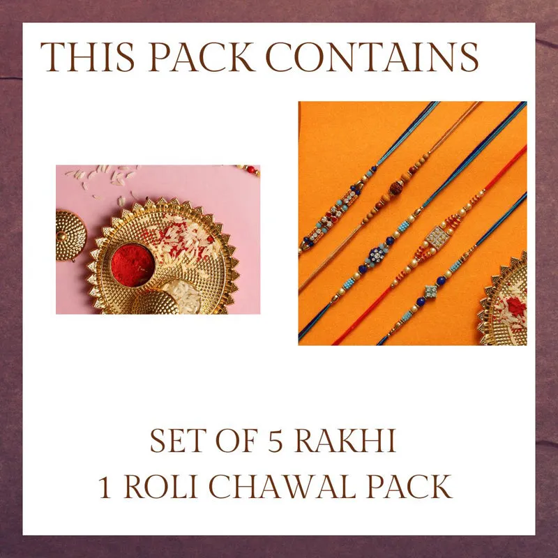 Rakshya I Rakhi with Roli Chawal - Six Piece Set media 4