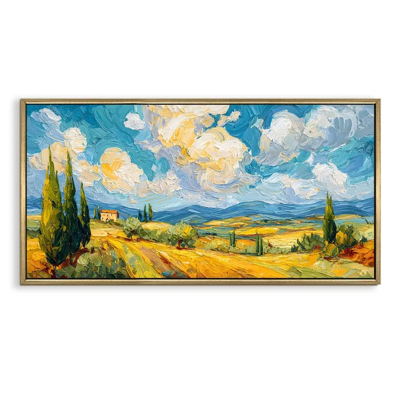 Sunlit Expanse Canvas Wall Painting With Frame media 3