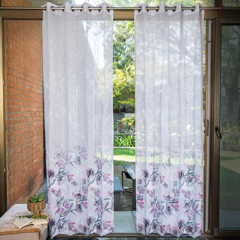 Urban Space Winter Crocus Curtain (Pink Sheer) - Set Of Two media 2
