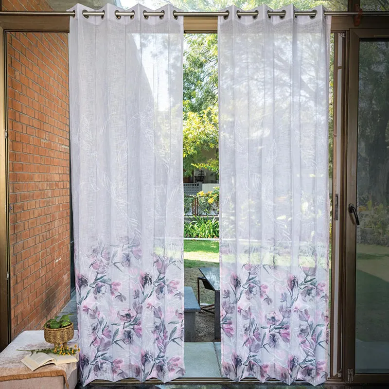 Urban Space Winter Crocus Curtain (Pink Sheer) - Set Of Two media 2